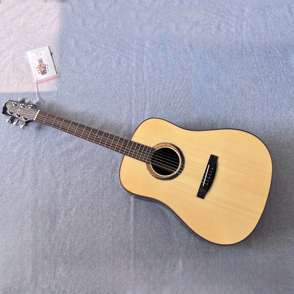 AOSEN D-720Dreadnought Acoustic Guitar Solid Spruce Top Natural Finish