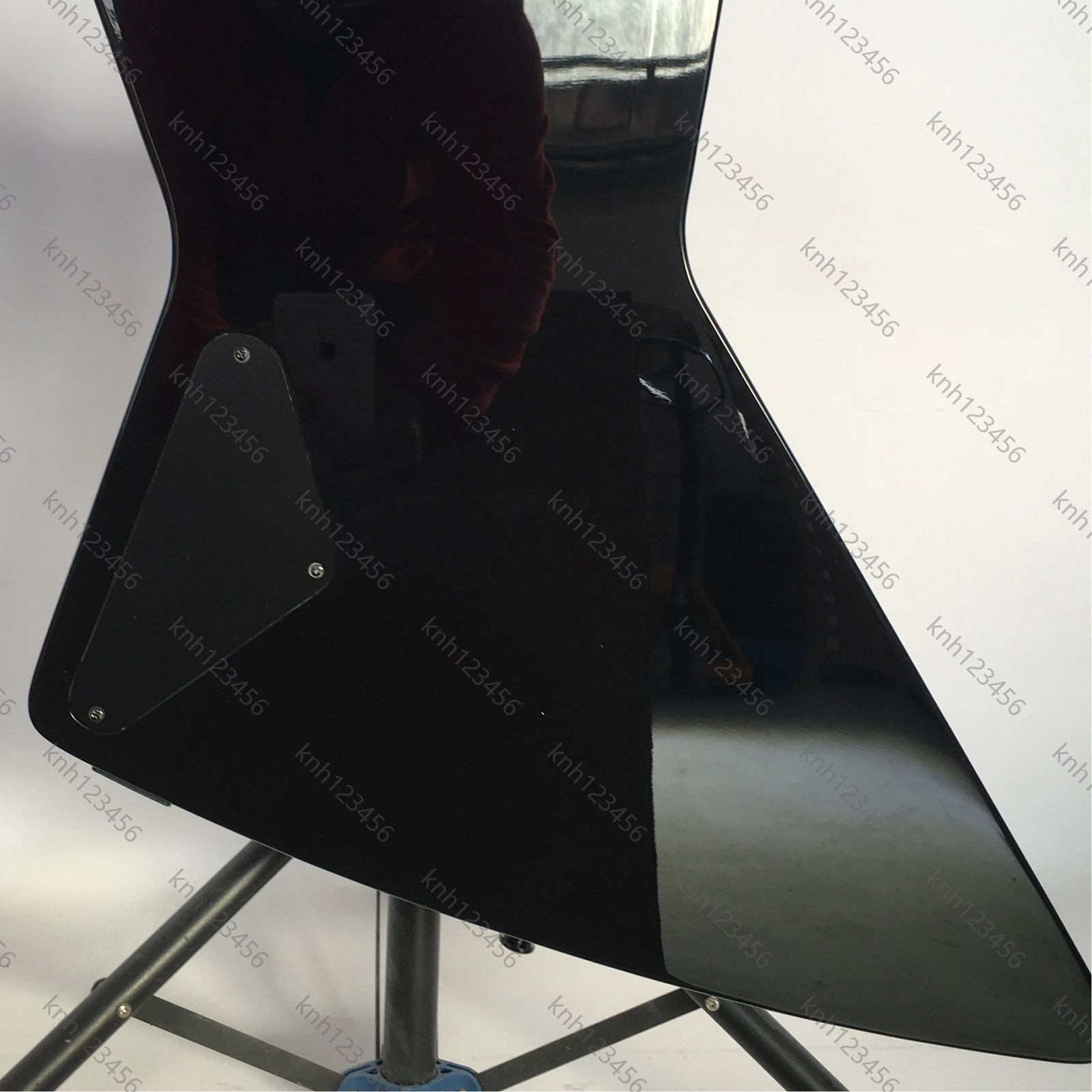 Solid Body Angular Electric Guitar Gloss Black HH Humbuckers Stainless Frets