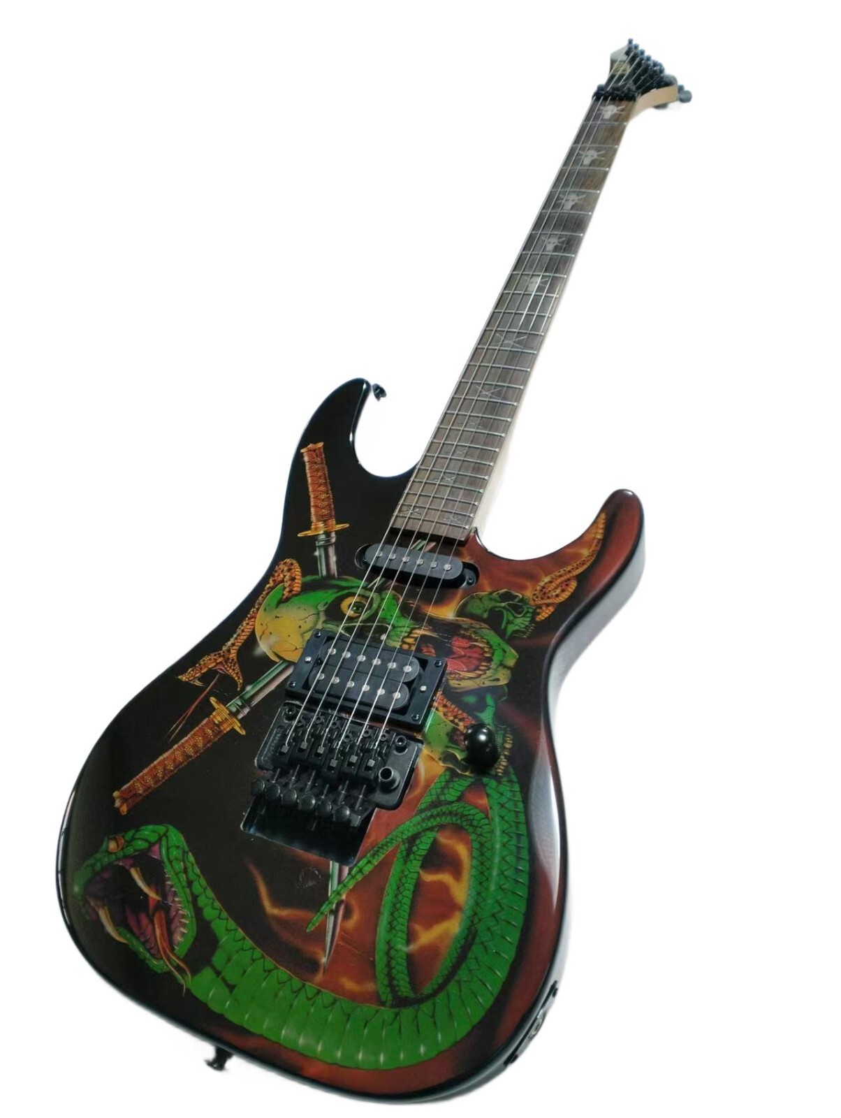 standard series 24 Frets electric guitar with Cobra Skull Sword Elements fastshi