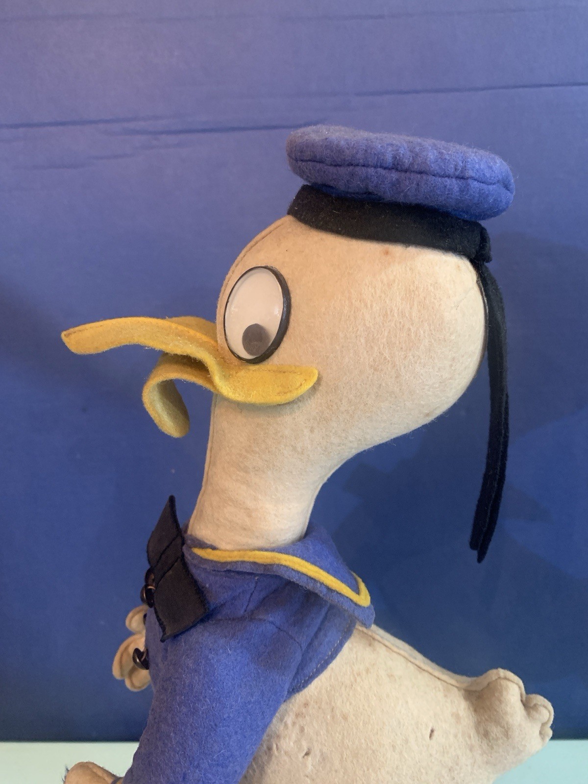 VINTAGE TOY DOLL FELT DONALD DUCK WALT DISNEY LENCI TURIN 1950s no lars