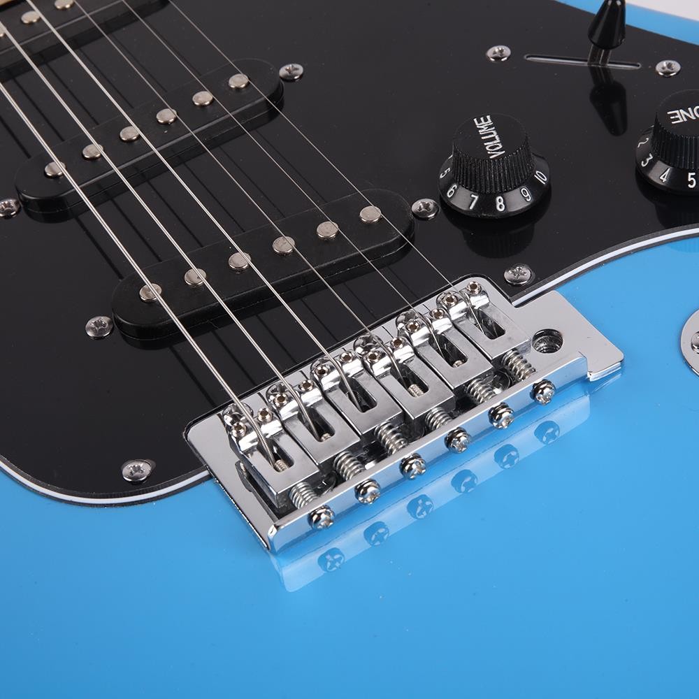 New Sky Blue Electric Guitar+Amp+ Bag/Case+ Strap+ Connecting Wire+Spanner Tool