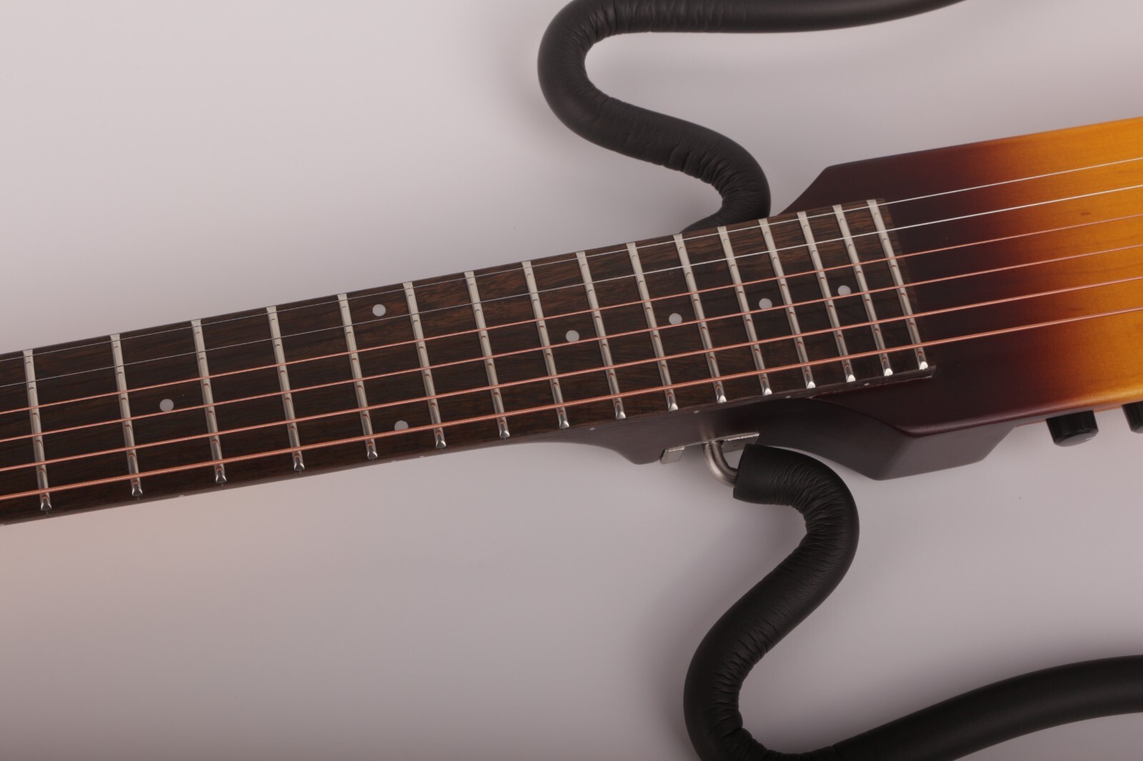 Headless electric acoustic guitar silent travel portable built in effect