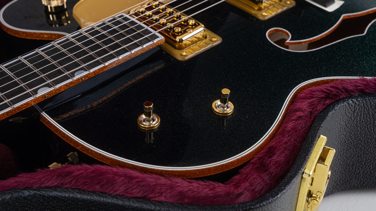 Gretsch G6136TG-58 1958 Custom Falcon LE SH Electric Guitar Ebony, Emerald Night