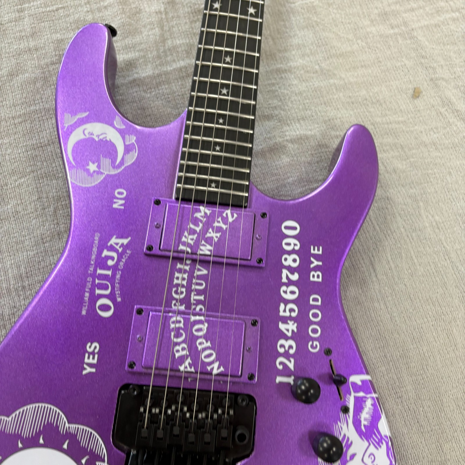 US Warehouse Purple Ouija Kirk Hammett Electric Guitar With Floyd Rose Tremolo