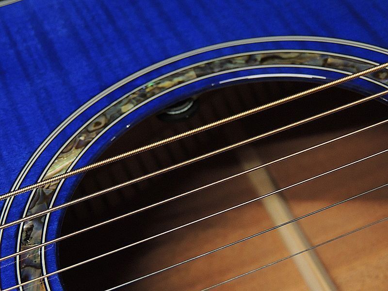 Electric Acoustic Guitar Morris TC-16 SBU Hand Made Premium See-Through Blue