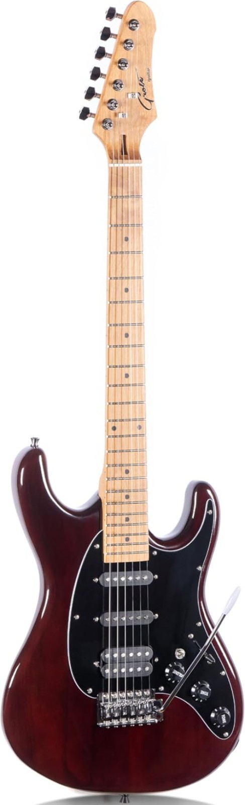 Mocha 7-String Electric Guitar Adjustable Bridge