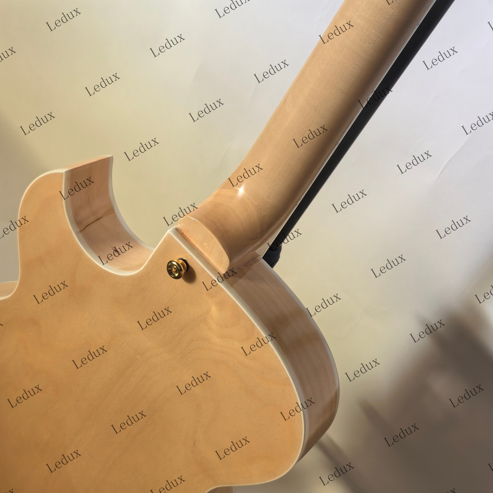 Hollow body Electric Guitar Stainless Steel Rounded Frets Bone Nut Natural wood