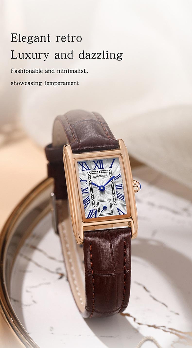 Sanda 1116 New Fashion 2023 Elegant Design Rectangle Dial Water Resistant Quartz