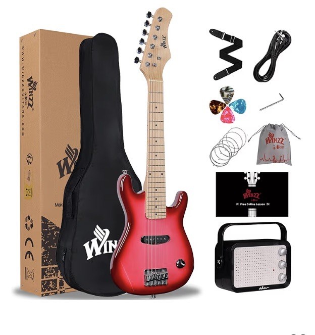 EGM100 30 Inch Kids Electric Guitar Beginner Kit Rt. Hand pink/black NEW! SAVE!!