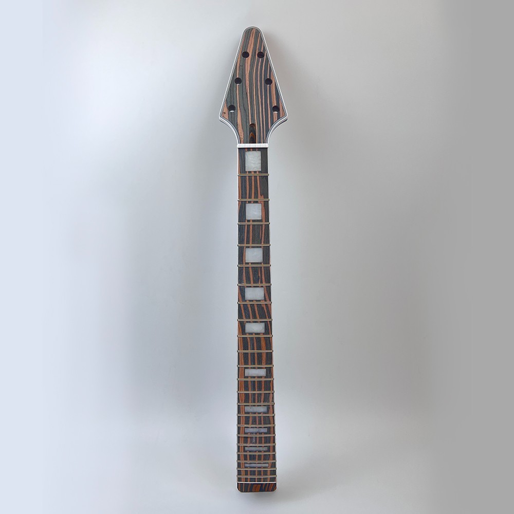 DIY Electric Guitar Kits Unfinished Zebrawood 22 Frets V Free Shipping