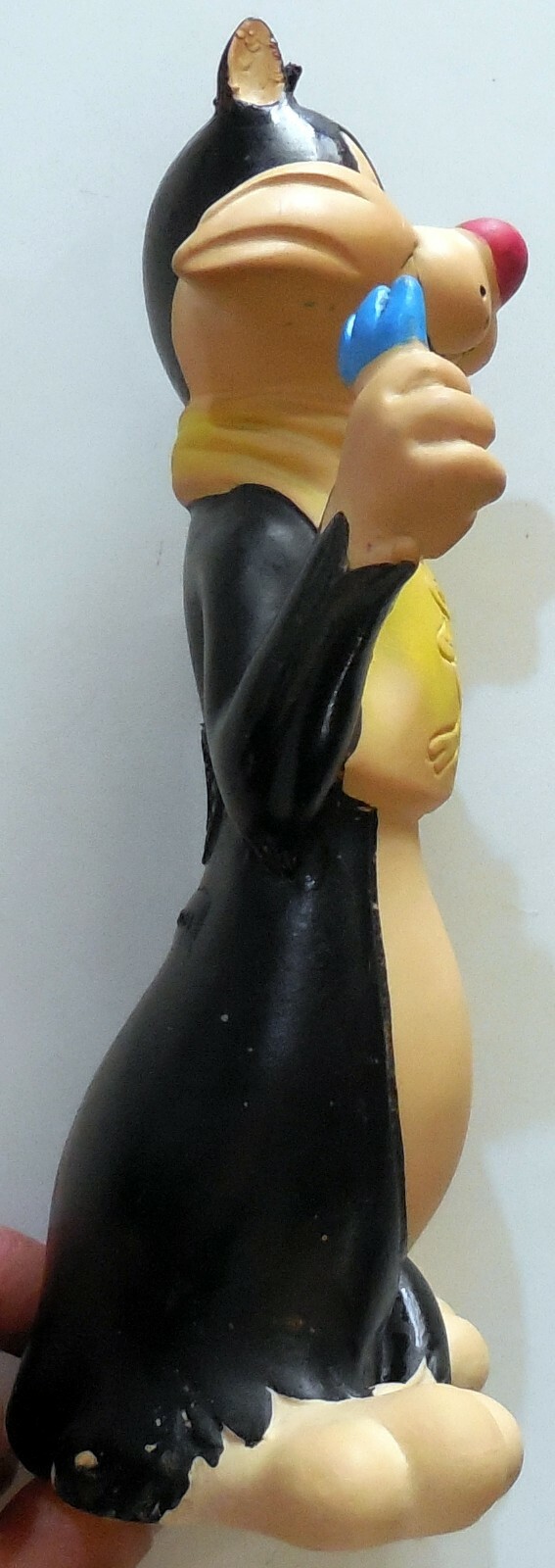 VINTAGE RUBBER TOY SQUEAK SYLVESTER WARNER BROS MADE ITALY 1960s 8″ no tweety