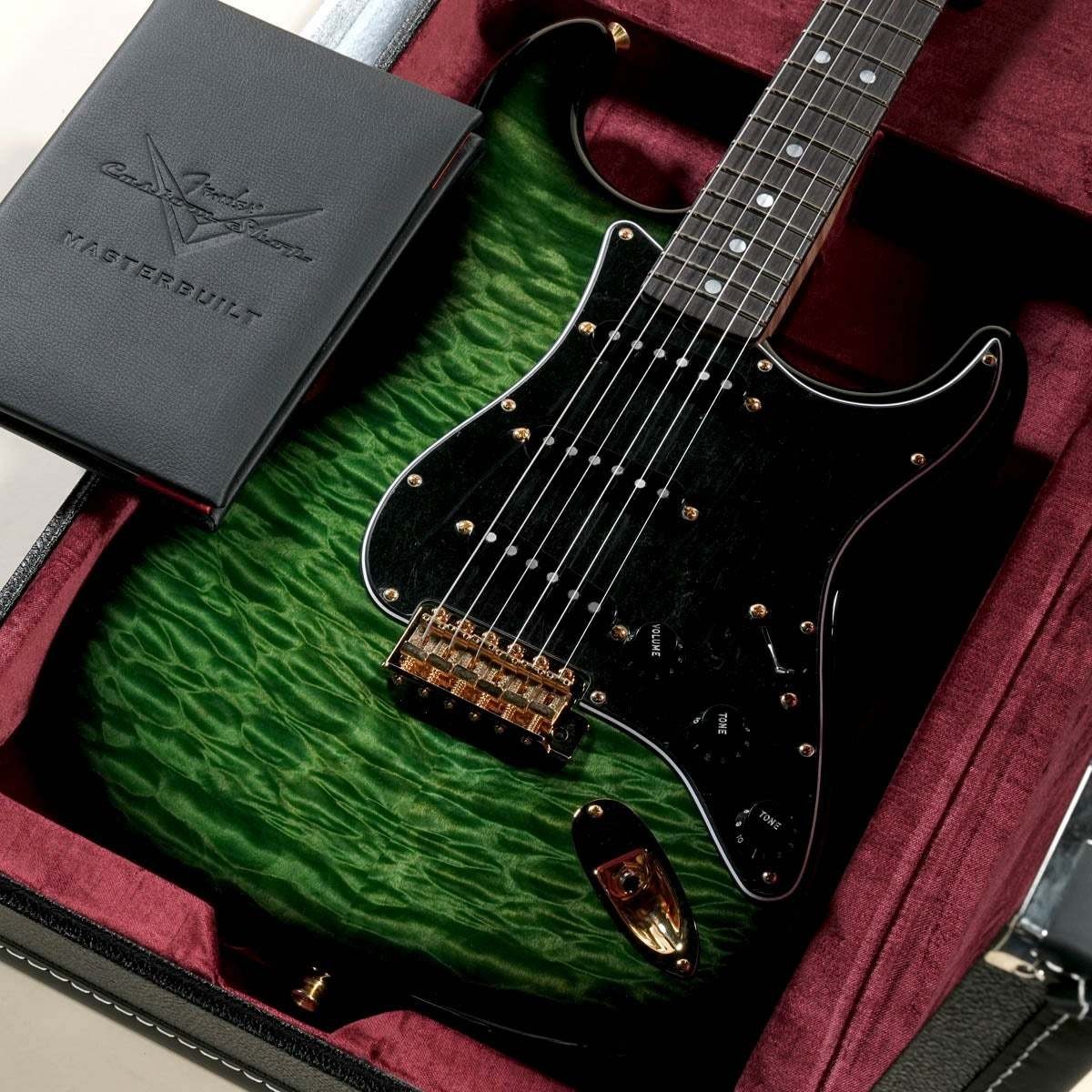 Fender Custom Shop Master Built 1965 Stratocaster Nos Olive Green Stain 3A Quilt