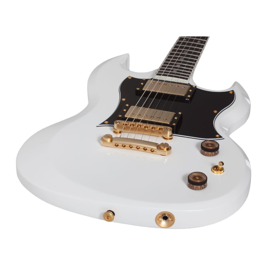 Schecter ZV-H6LLYW66D LH 6-String Electric Guitar (Gloss White)