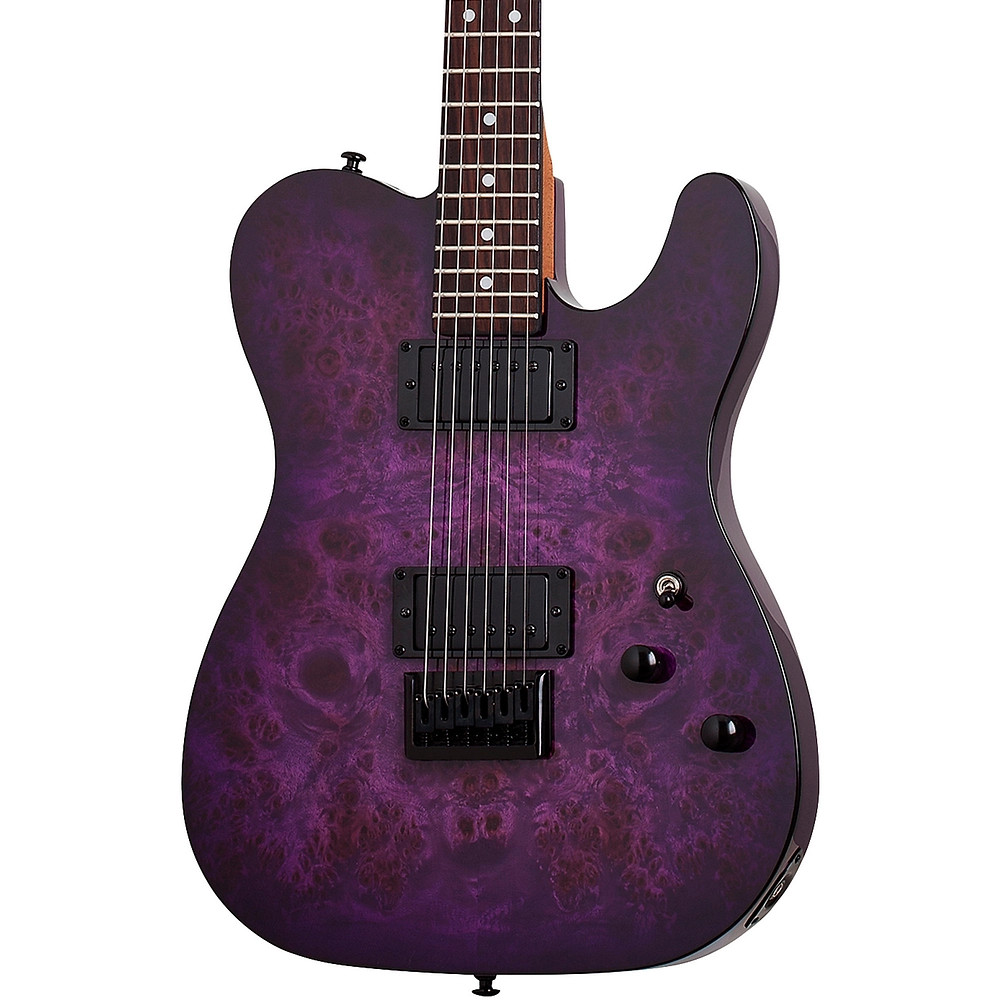 Schecter Guitar Research PT Standard Electric Guitar Purple Burst Burl