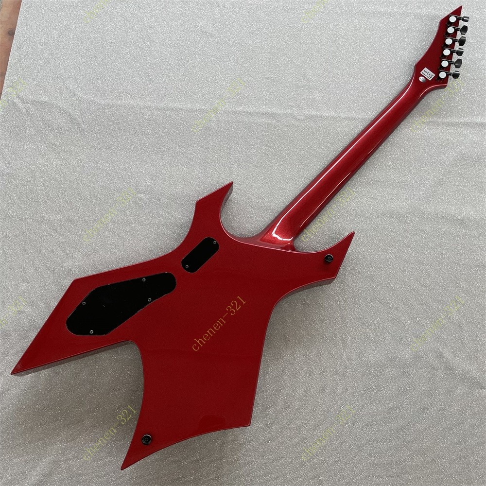 Ledux Solid Body Electric Guitar HH Pickup Fixed Bridge Metallic Red Fast Ship