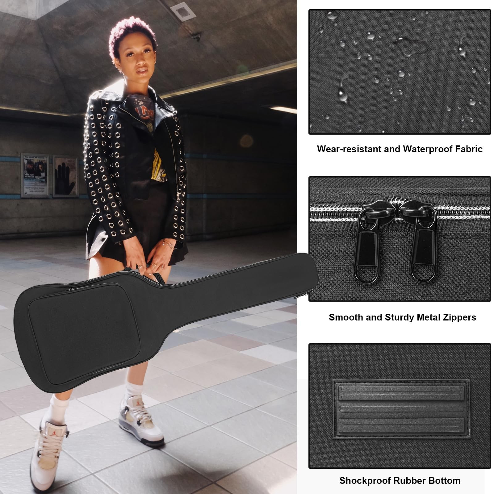 Electric Guitar Case 39 Inch Electric Guitar Bag 7mm Padding Waterproof Elect…