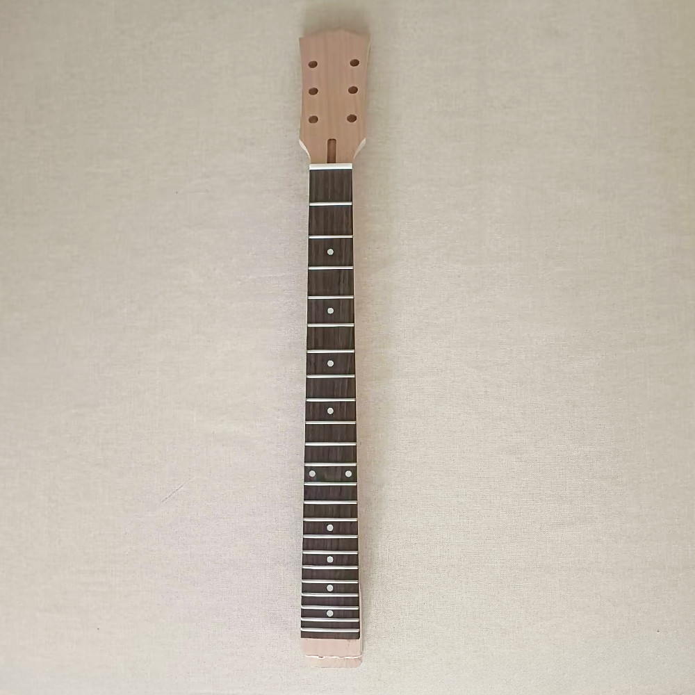 DIY Unfinished Electric Guitar Kit Solid Mahogany Body Rosewood FB Abalone Inlay