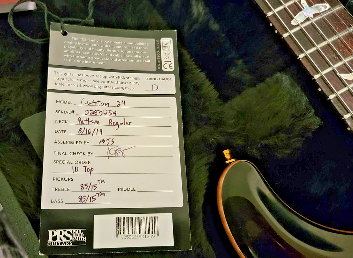 2019 PRS Custom 24 10-Top – Pattern Regular, 85/15 Pickups, Gold HW (Read Desc)