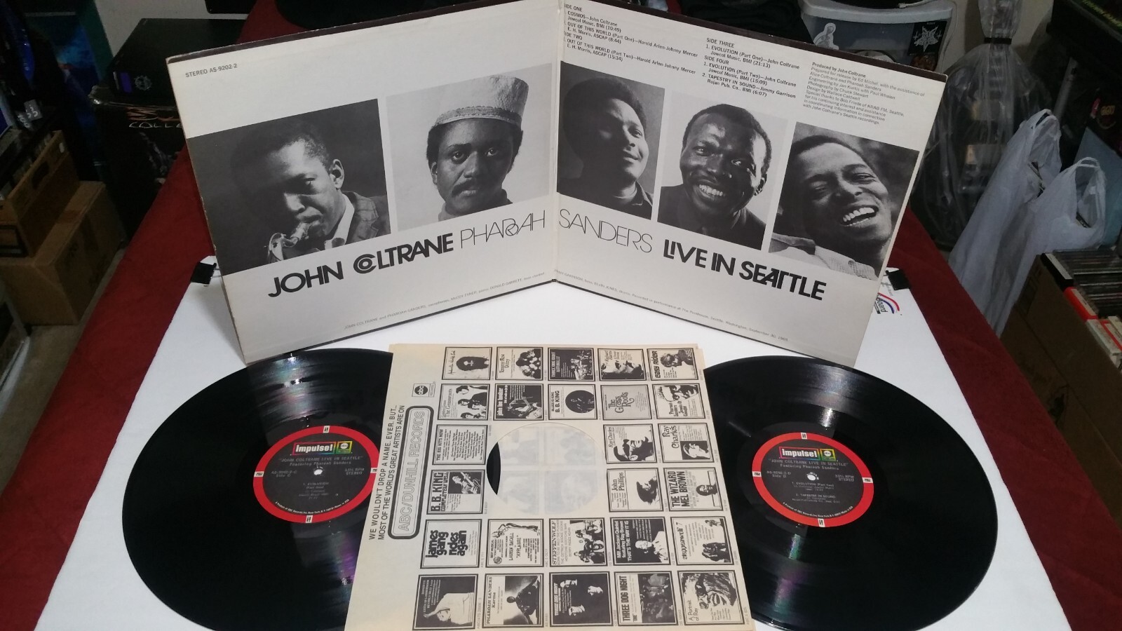 JOHN COLTRANE PHAROAH SANDERS Live In Seattle 2x LP 1971 IMPULSE! AS-9202-2 Jazz