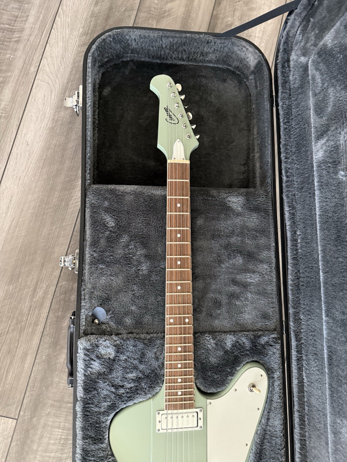 Chando Custom Made Firebird Style Electric Guitar With Case.