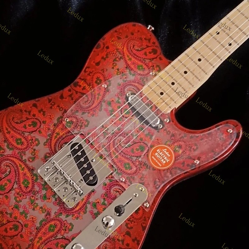 New Red Paisley Electric Guitar Maple Fingerboard&Neck S-S Pickup Unbranded