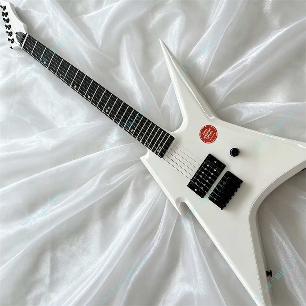 Solid Electric Guitar Stainless Rounded Fret Edge FR Bridge White Fast Shipping