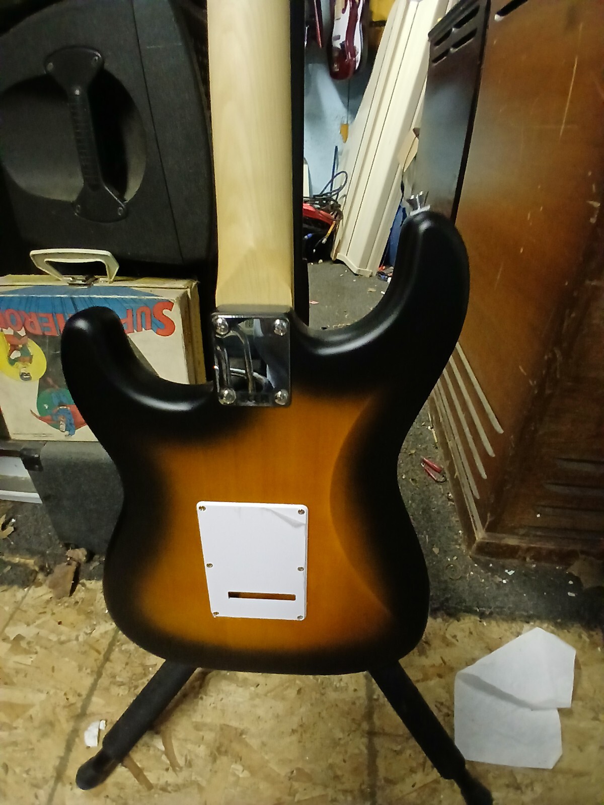 new model SATIN FINISH SQUIER by Fender guitar- new LUTHIER SET UP w/extras
