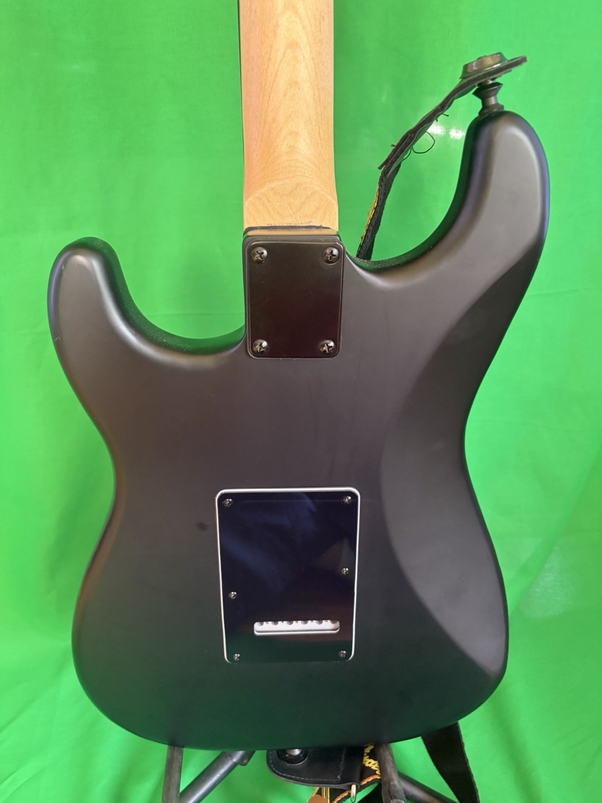 S Style Electric Guitar Upgraded Pickups Tremolo Frets Level Action Low Blackout