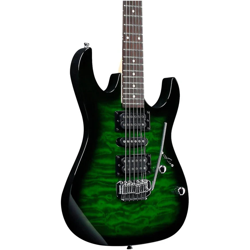 Ibanez GIO Series GRX70QA Electric Guitar, Rosewood Fretboard, Transparent Emera