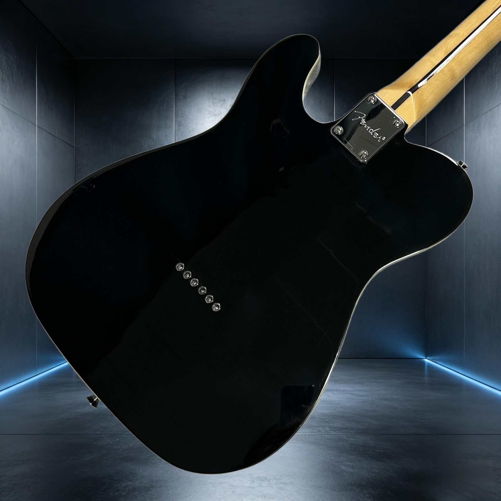 Tele Electric Guitar Black Color Mahogany Body Double Binding Rosewood Fretboard