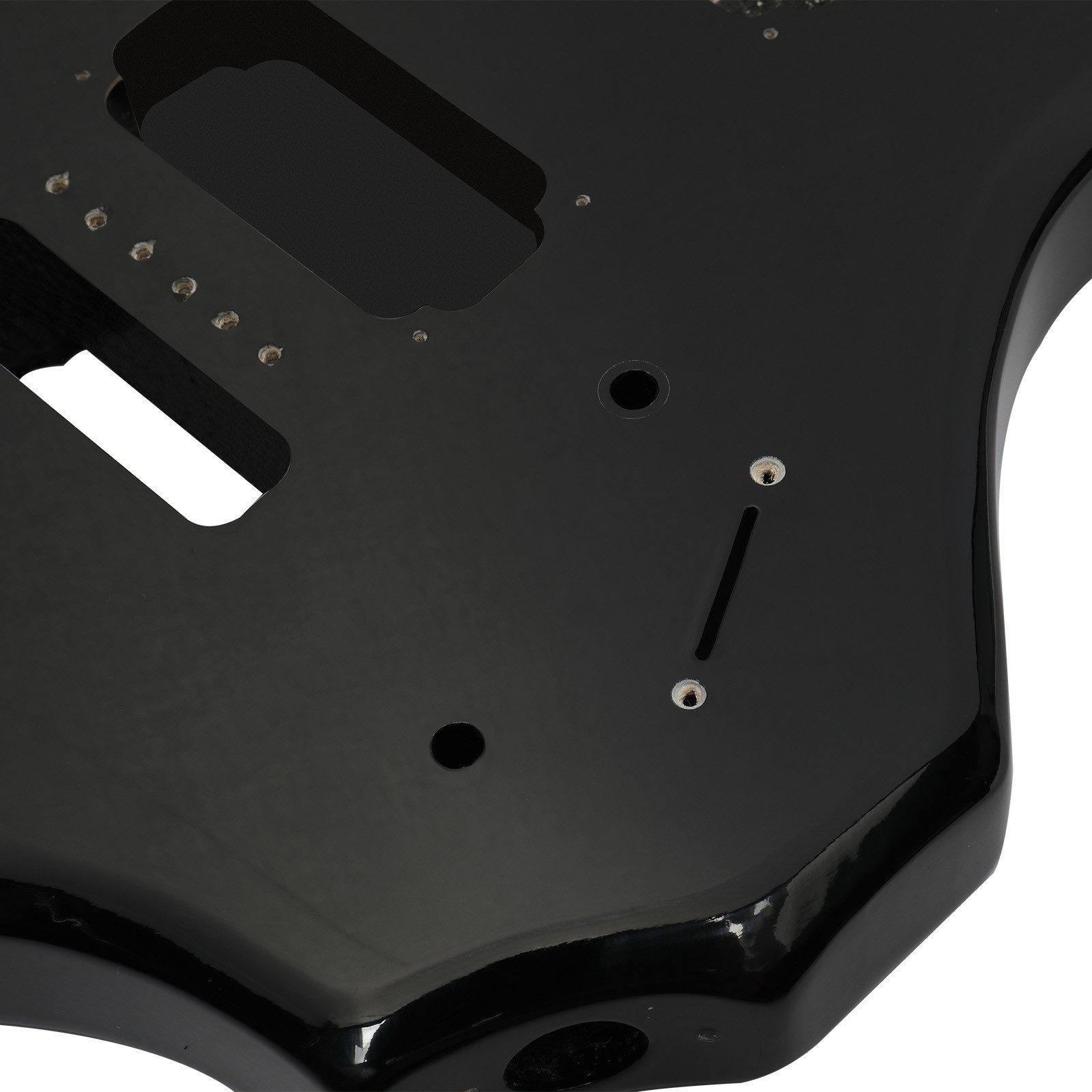 DIY Flame Shape 6 String HSH Electric Guitar Kit Mahogany Body Black Accessories