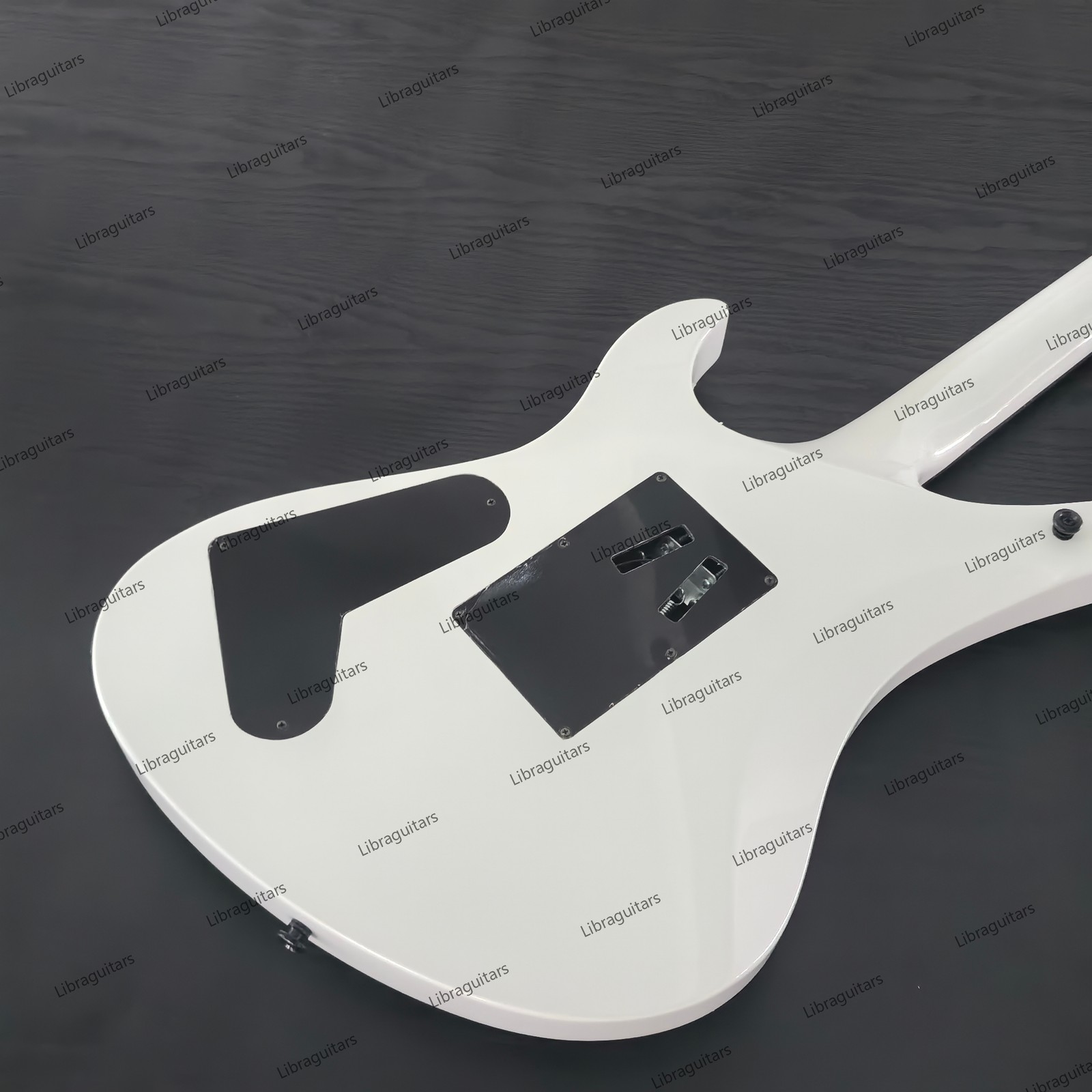 New Electric Guitar 24 Frets Solid Body FR Bridge H-H Pickups White US Stock
