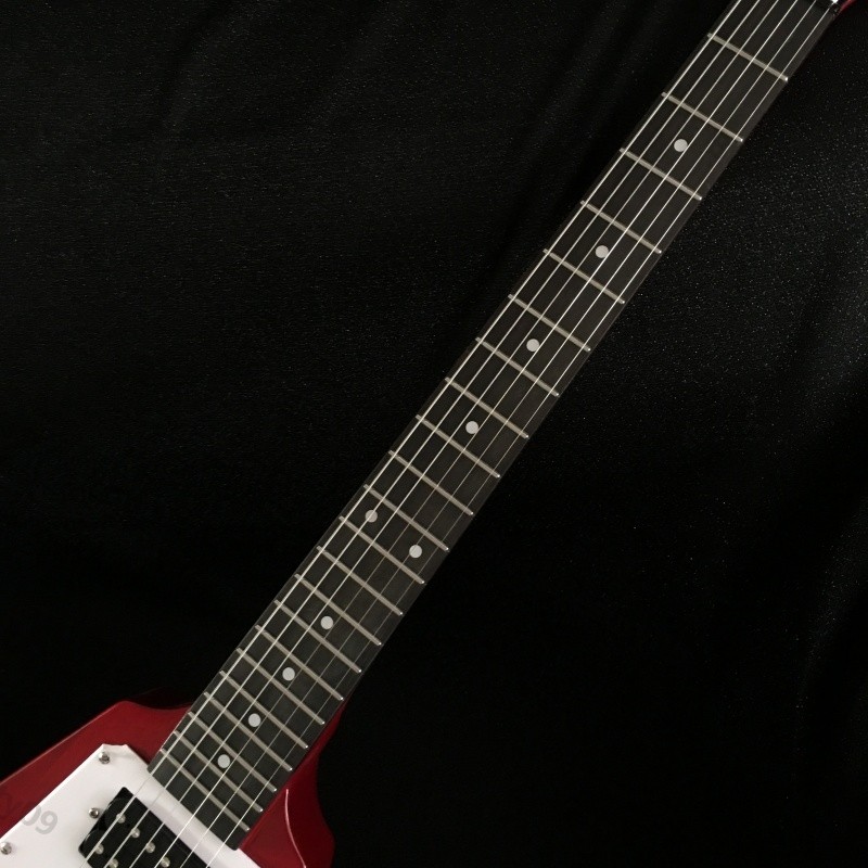 V Shape Electric Guitar Translucent Red Stainless Rounded Fret Edge HH Pickup