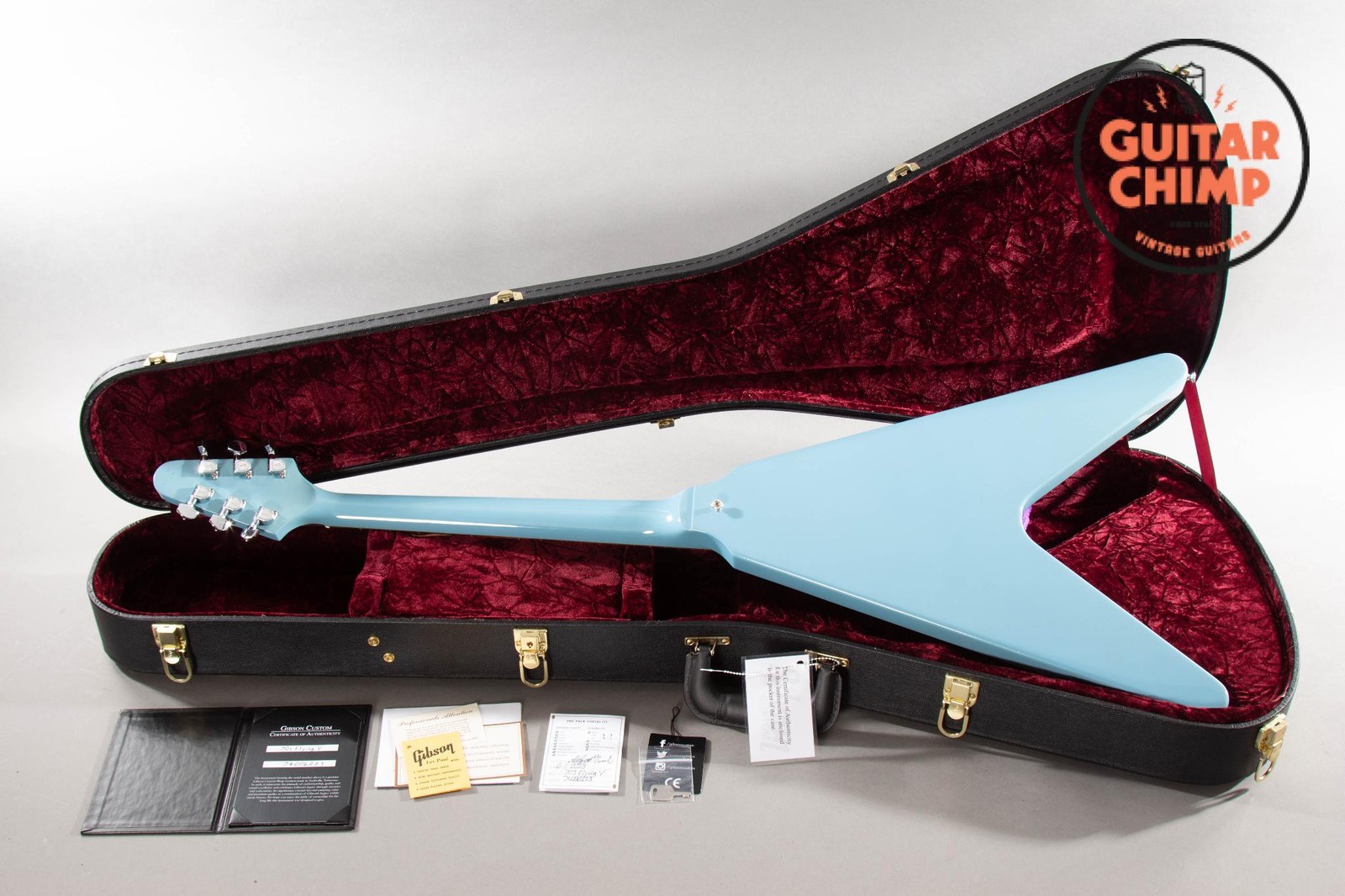2023 Gibson Custom Shop Limited Run 70s Flying V VOS Maui Blue OHSC COA