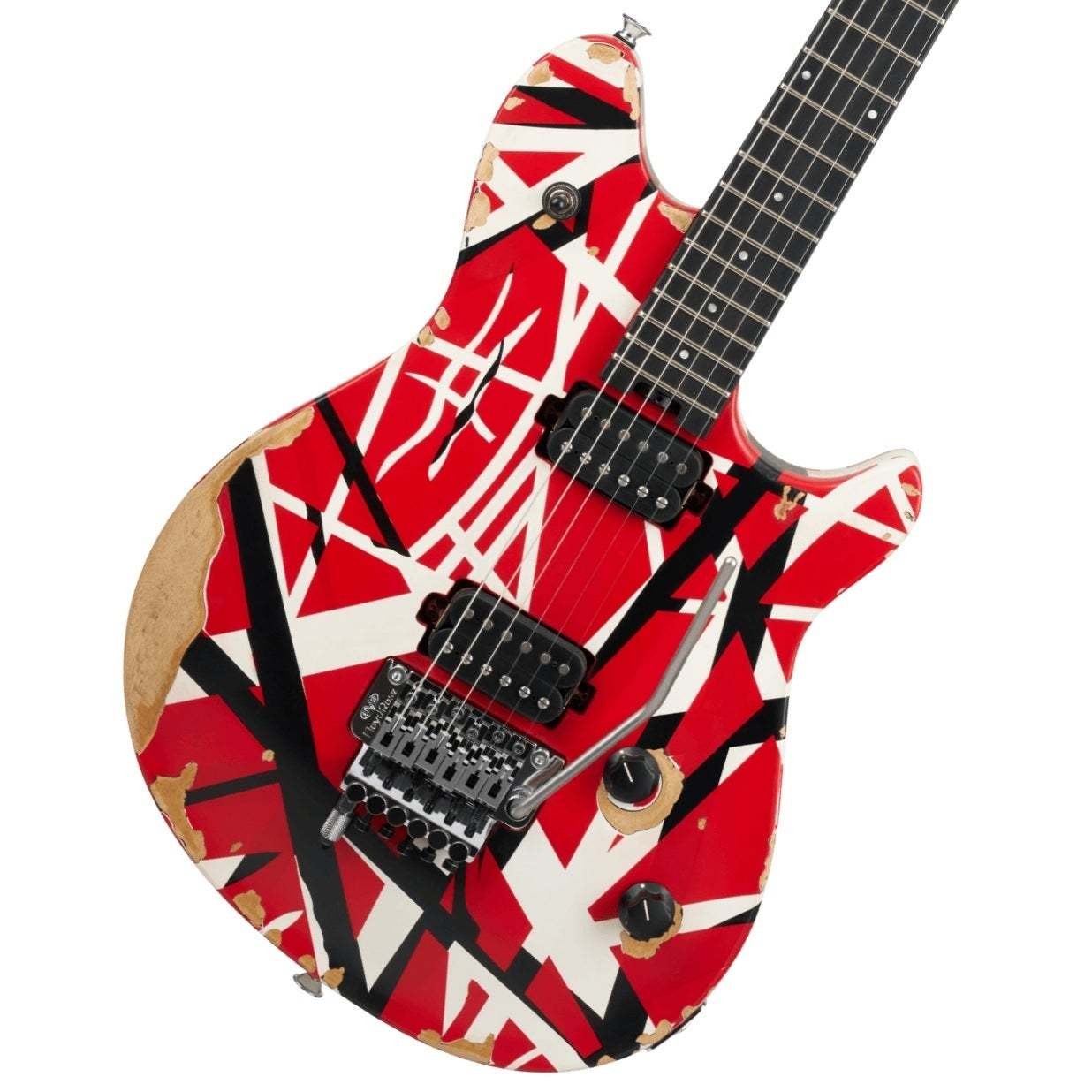 EVH Limited Edition Wolfgang Special Striped Series Ebony FB Red Black and White