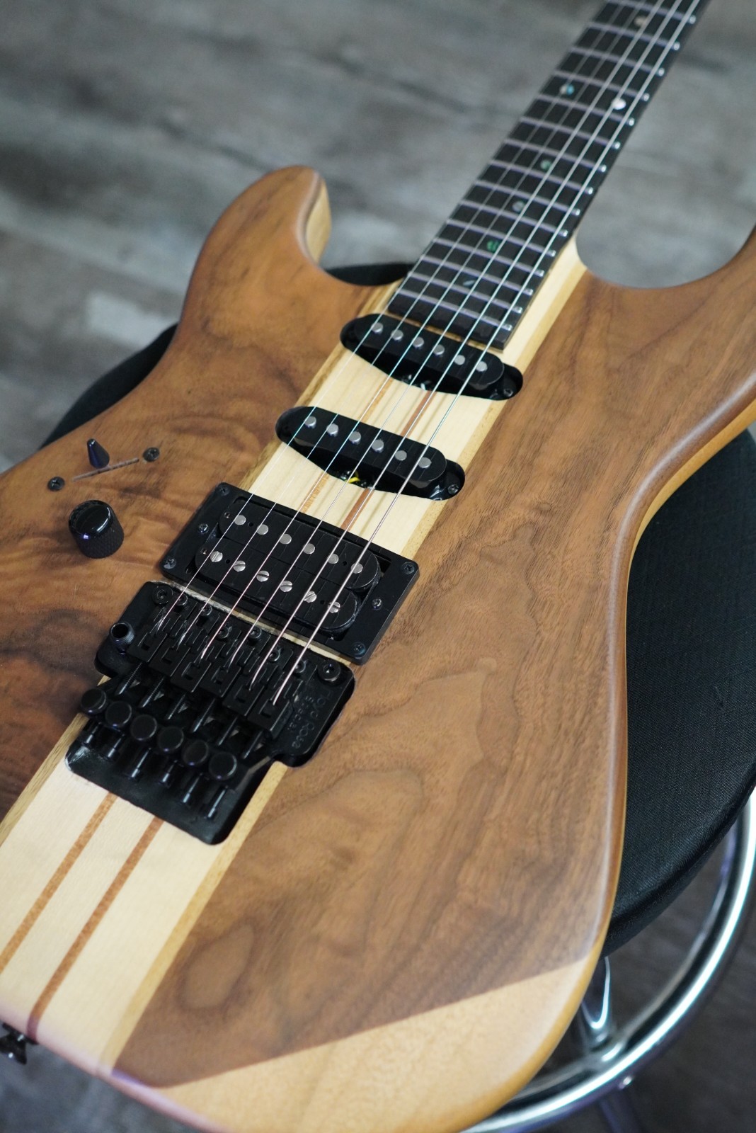 AIO Wolf S1 Floyd Rose Left-Handed Electric Guitar – Dark Walnut GS-078