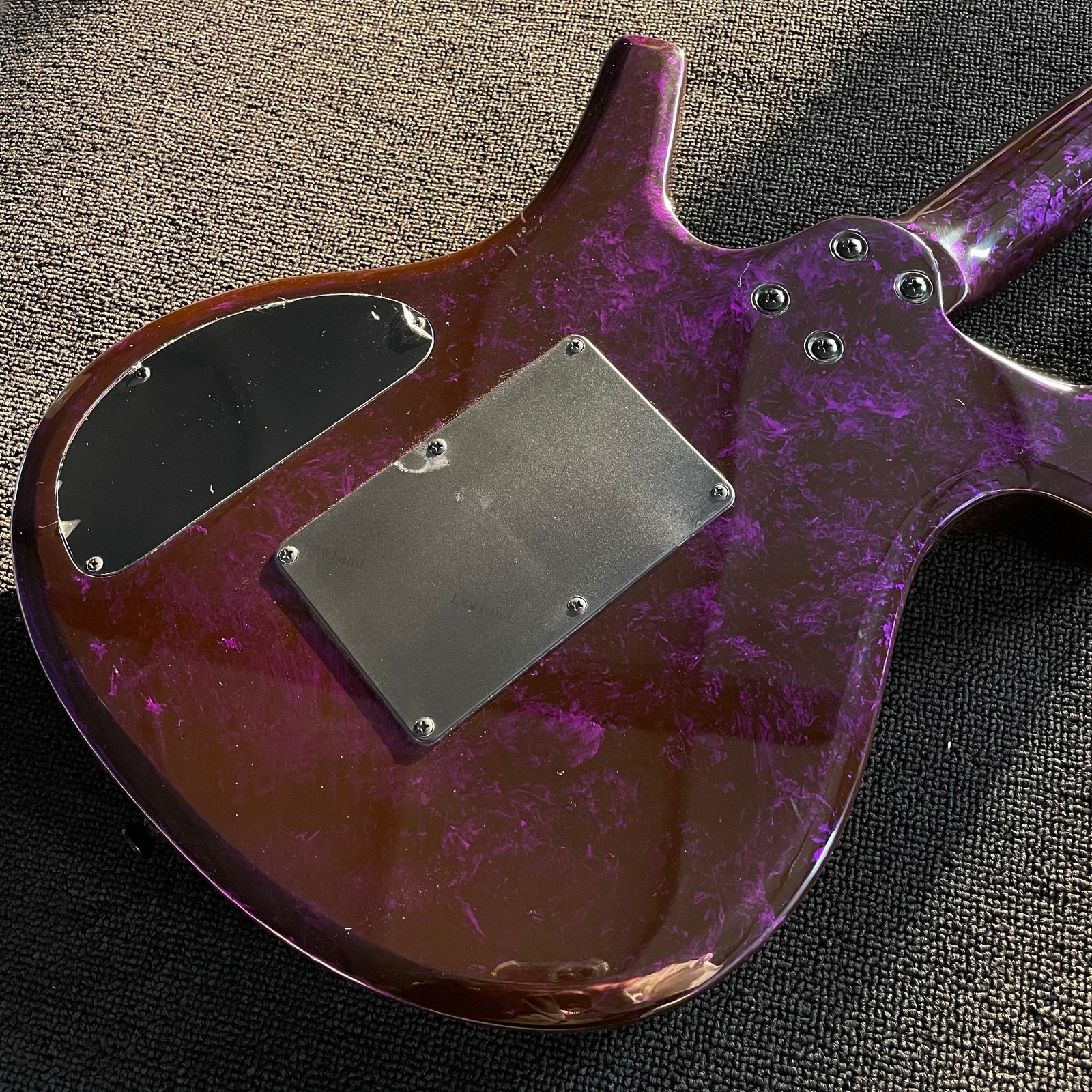 ​Purple Crackle Finish Electric Guitar Solid Body HH Pickup Stainless Steel Fret