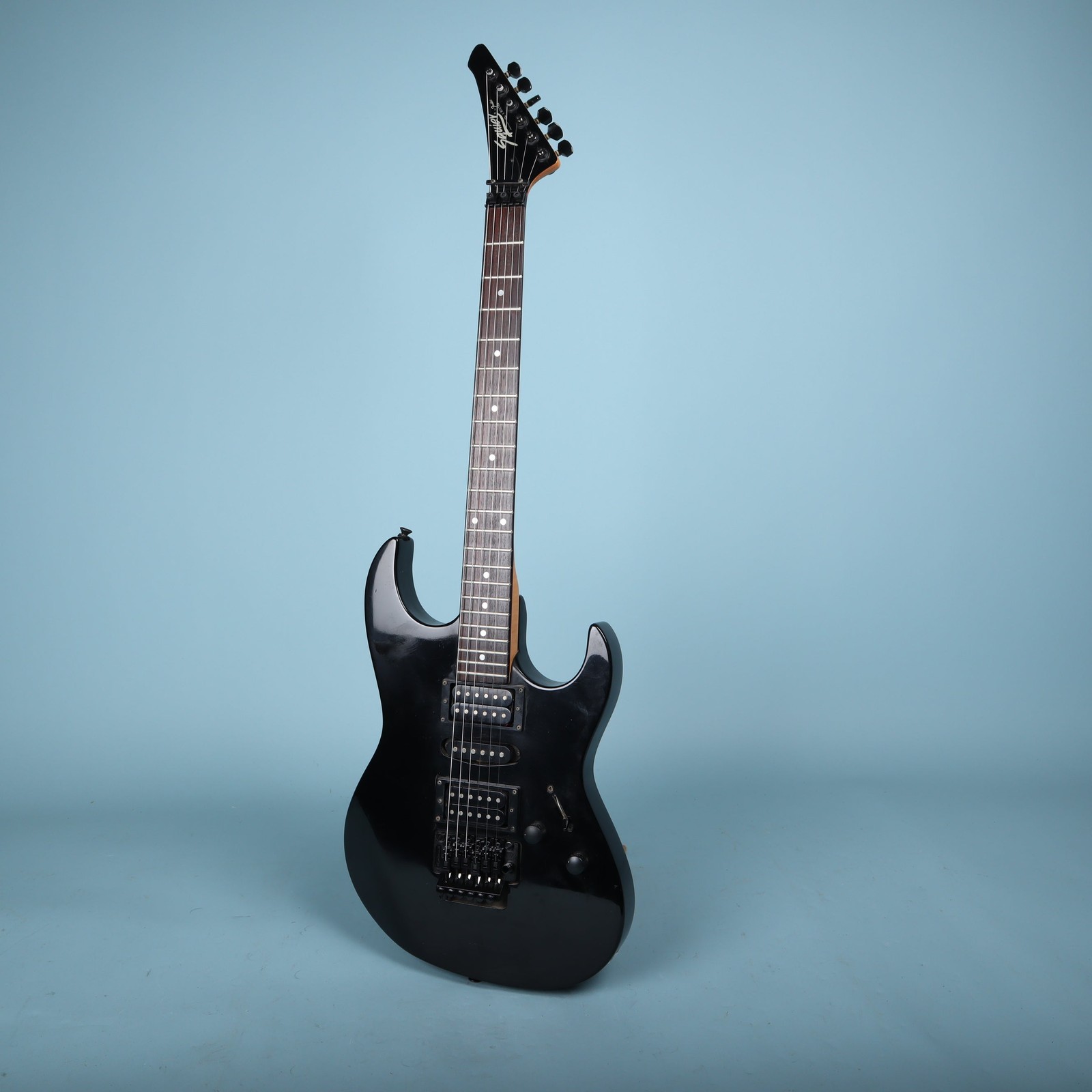 1989 Squier FR-212 Floyd Rose II Black Korea Reverse Headstock RARE HM
