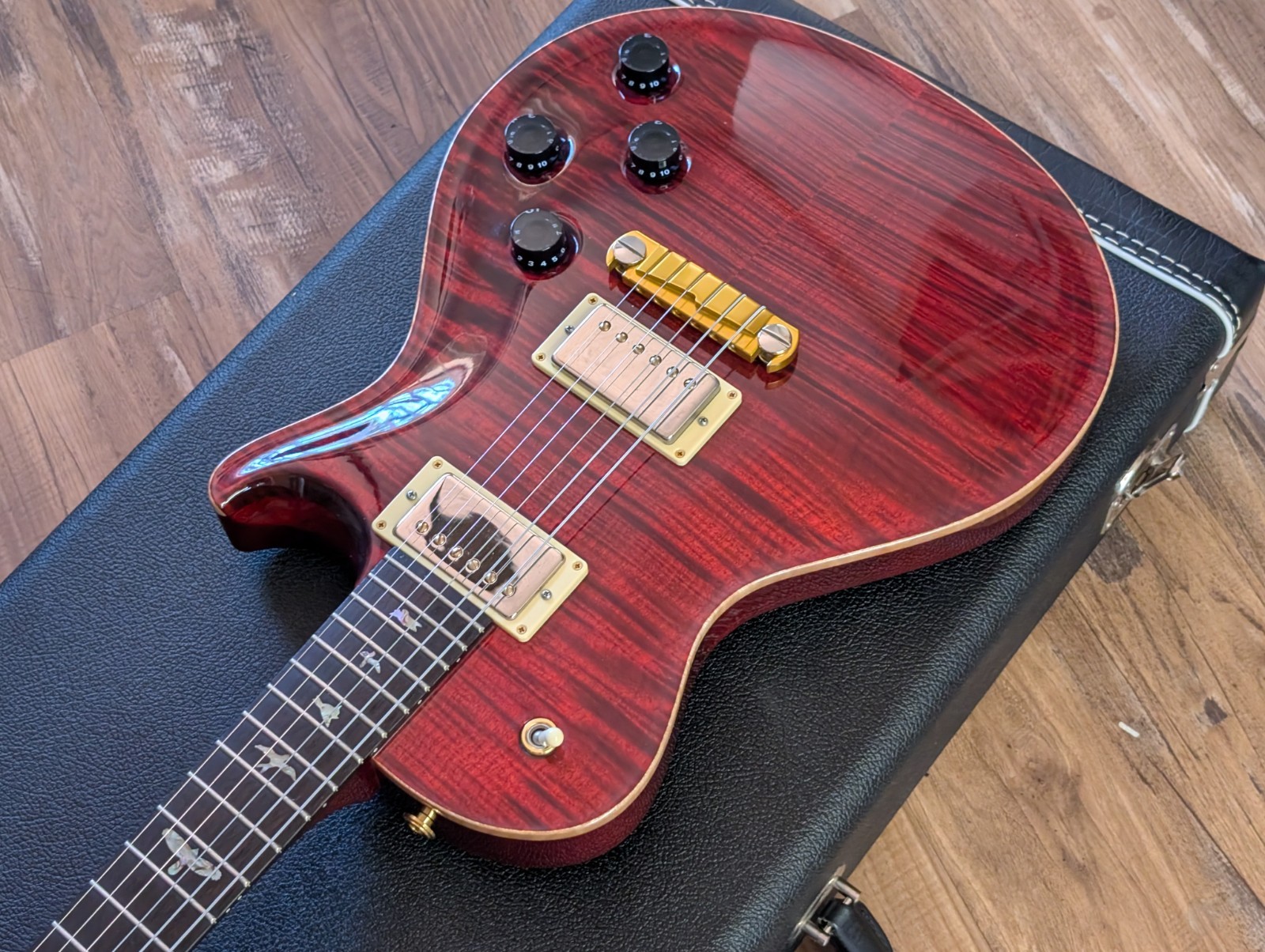PRS Singlecut Semi-Hollow Electric Guitar 2007 Black Cherry 10 Top Bra Rosewood