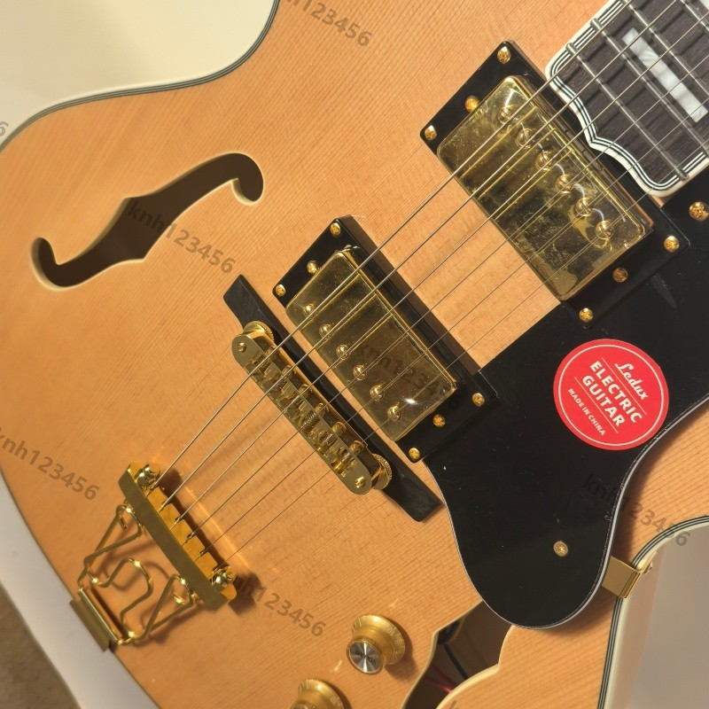 Custom Hollow Body Electric Guitar Bone Nut Stainless Rounded Fret Edge Archtop