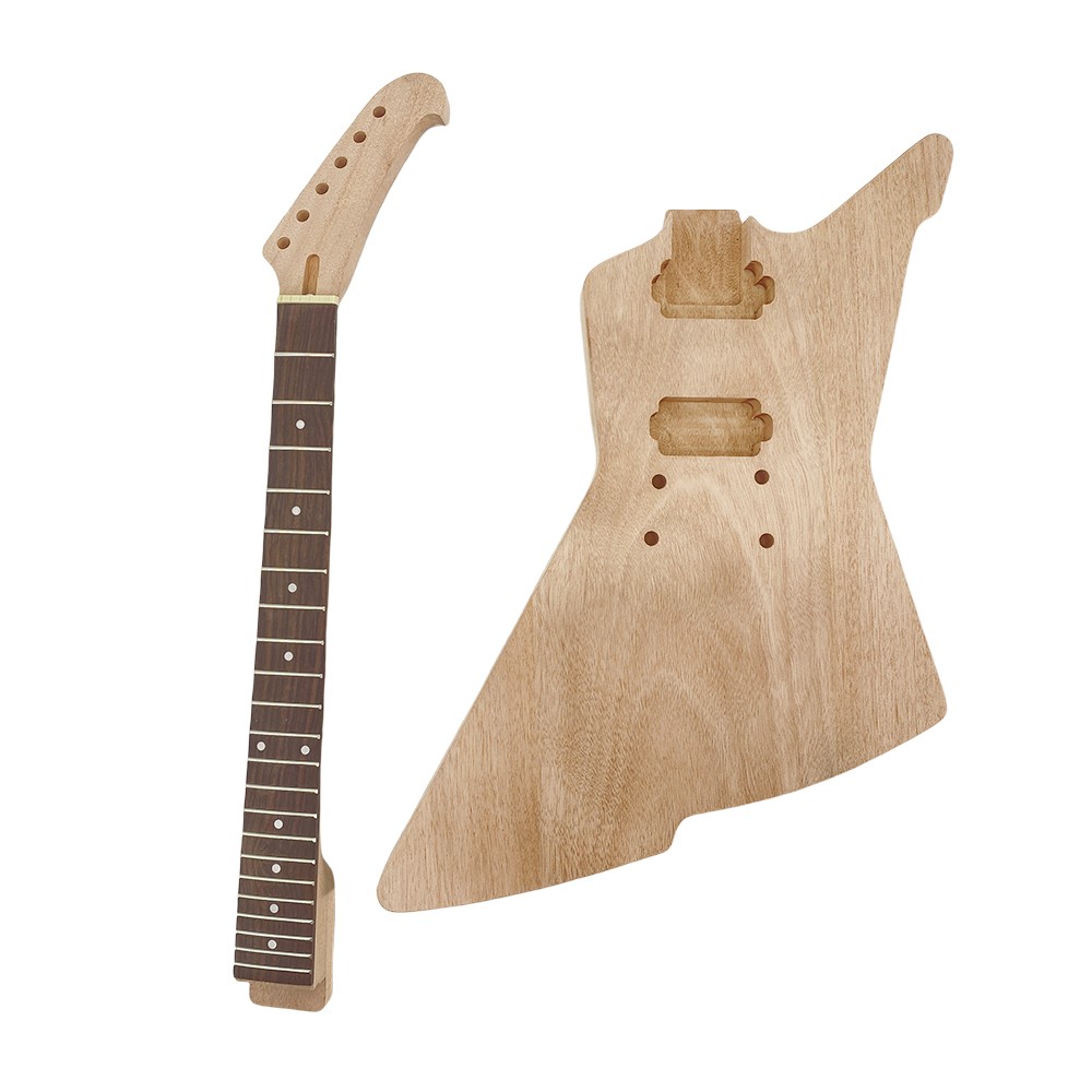DIY Guitar Kit 22-Fret 24.75-inch Scale Mahogany Neck Body Rosewood Finish NEW