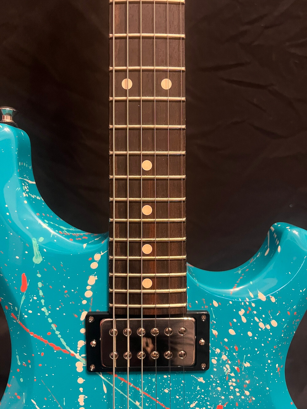 2023 Knaggs Guitars Severn Trembuck Reverse Headstock Miami Blue Splatter W/OHSC