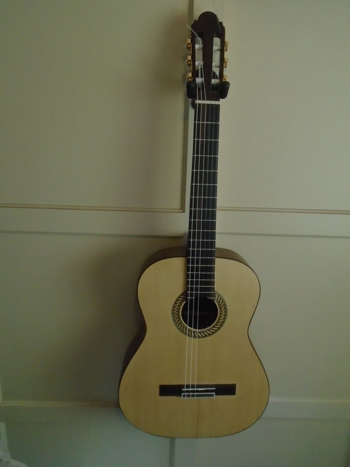 Solid wood, amateur luthier made guitar