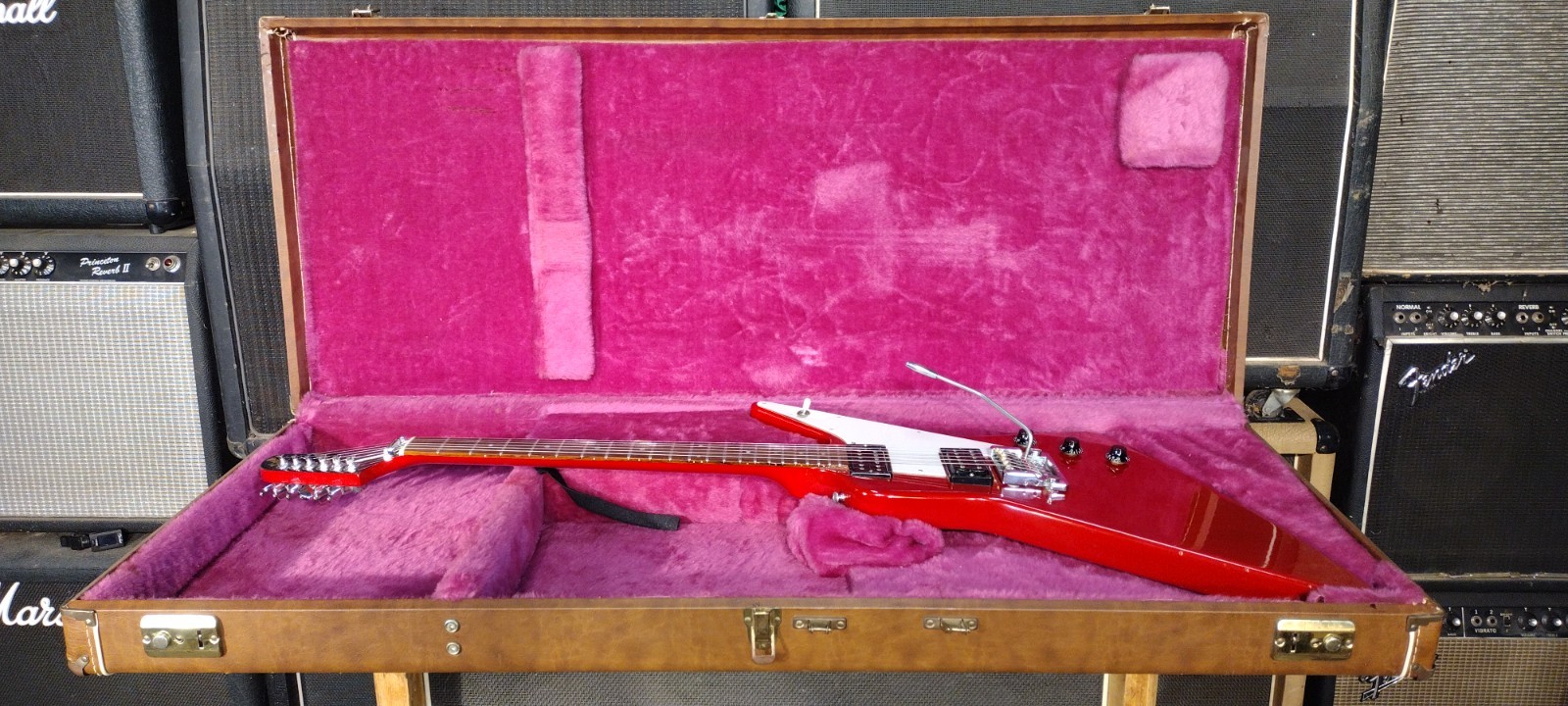 1984 Gibson Explorer Translucent Ferrari Red Kahler Tremolo