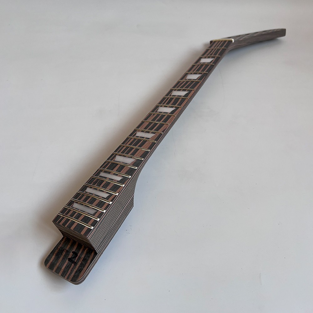 DIY Electric Guitar Kits 22 Frets Zebrawood Body Set In Bone Nuts Free Ship
