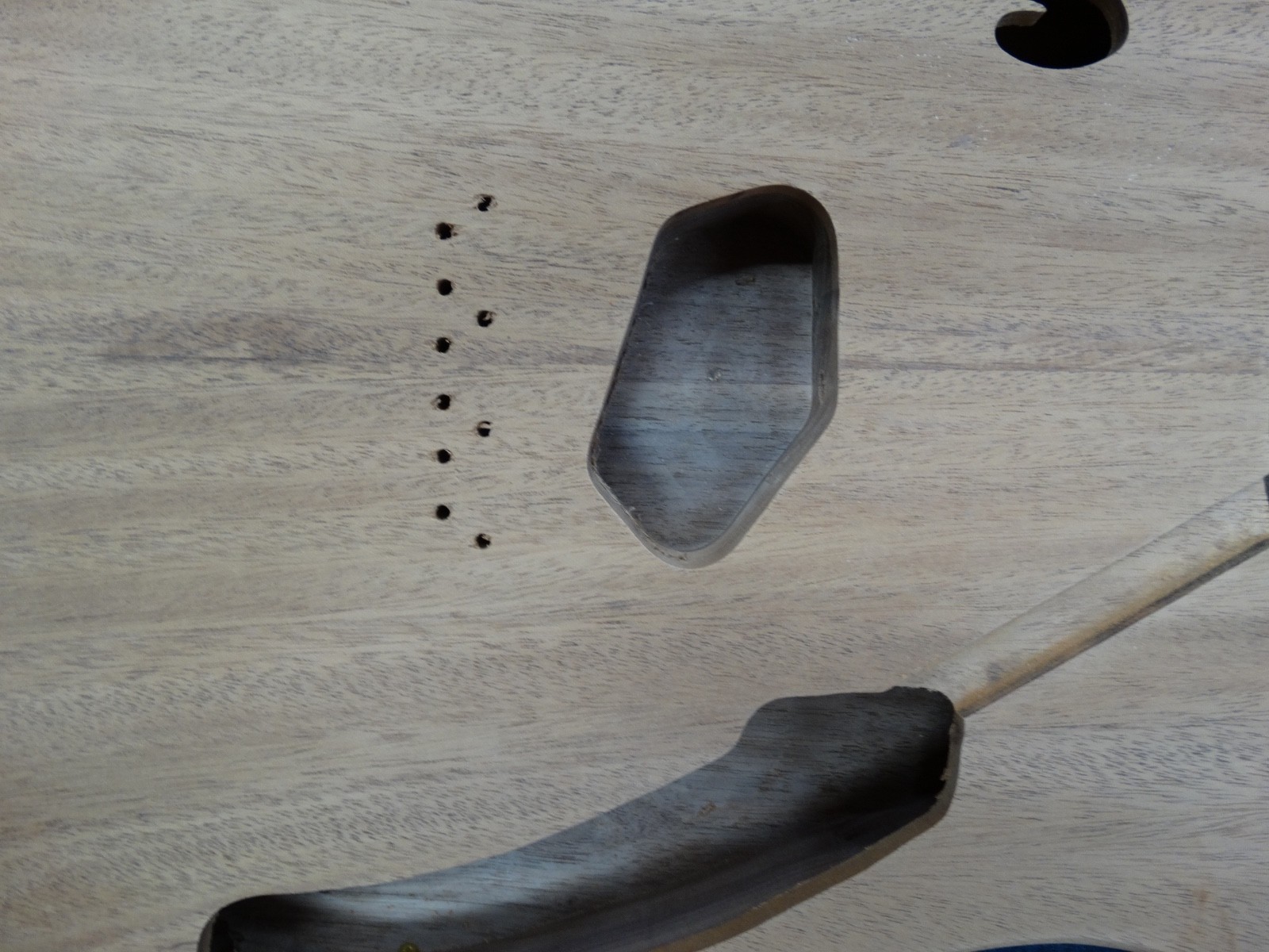 Tele style chambered unfinished- Walnut body with mahogany top. ’69 thin line