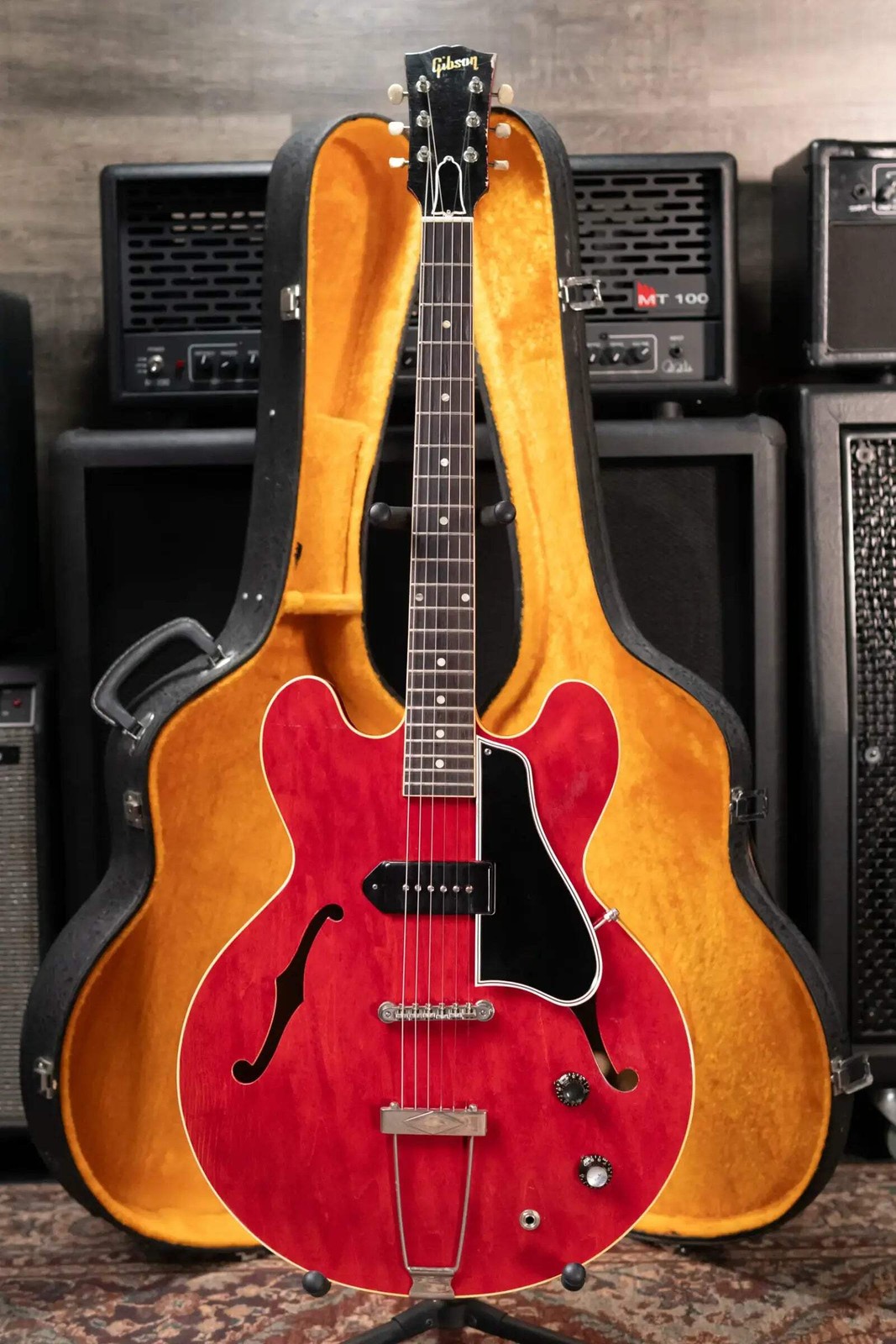 Gibson 1961 ES-330TC Thinline Hollow Body Electric Guitar Cherry with Hardshell
