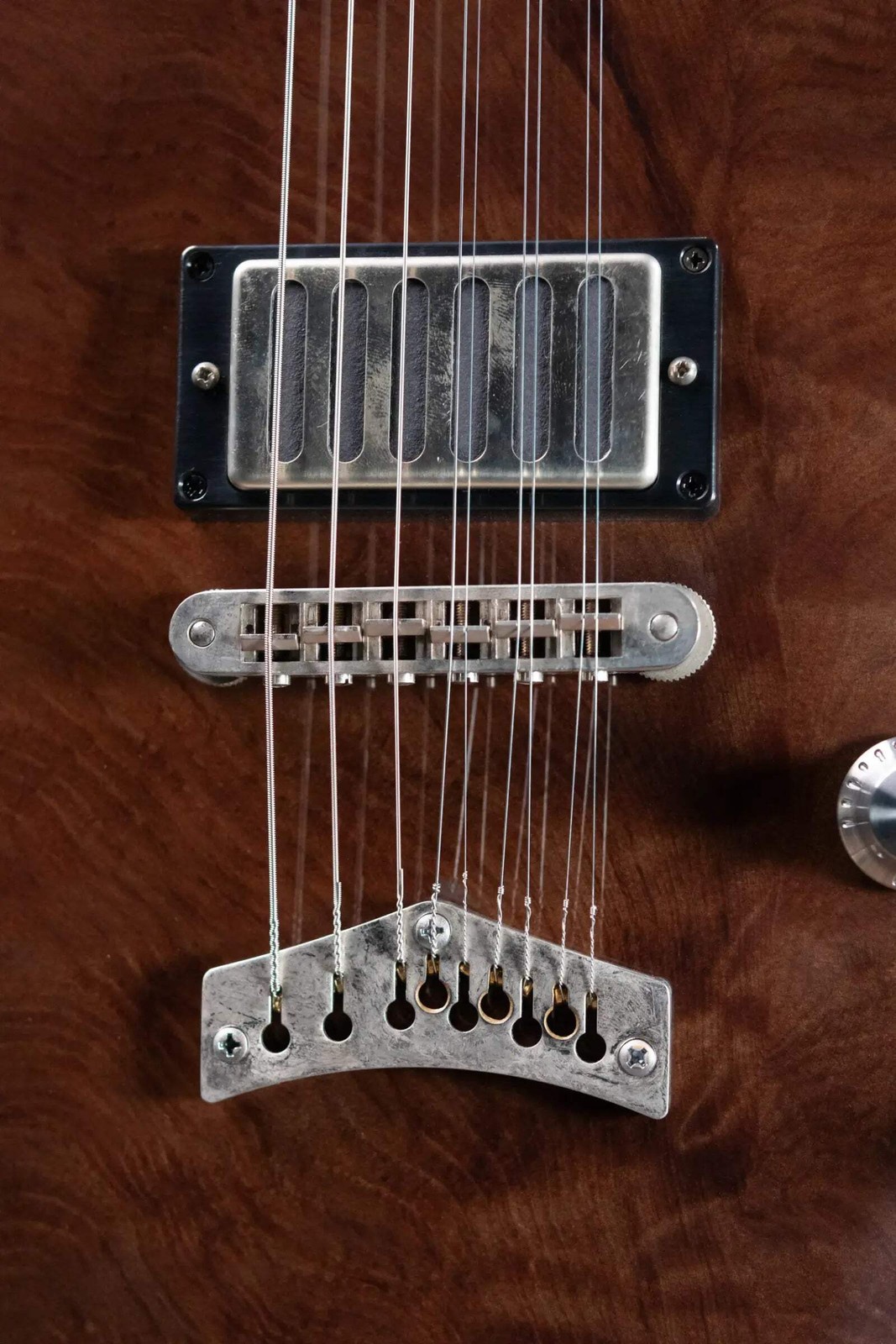 Dunable Custom Gnarwhal 9-String 1-Piece Curly Redwood Electric Guitar – Charcoa