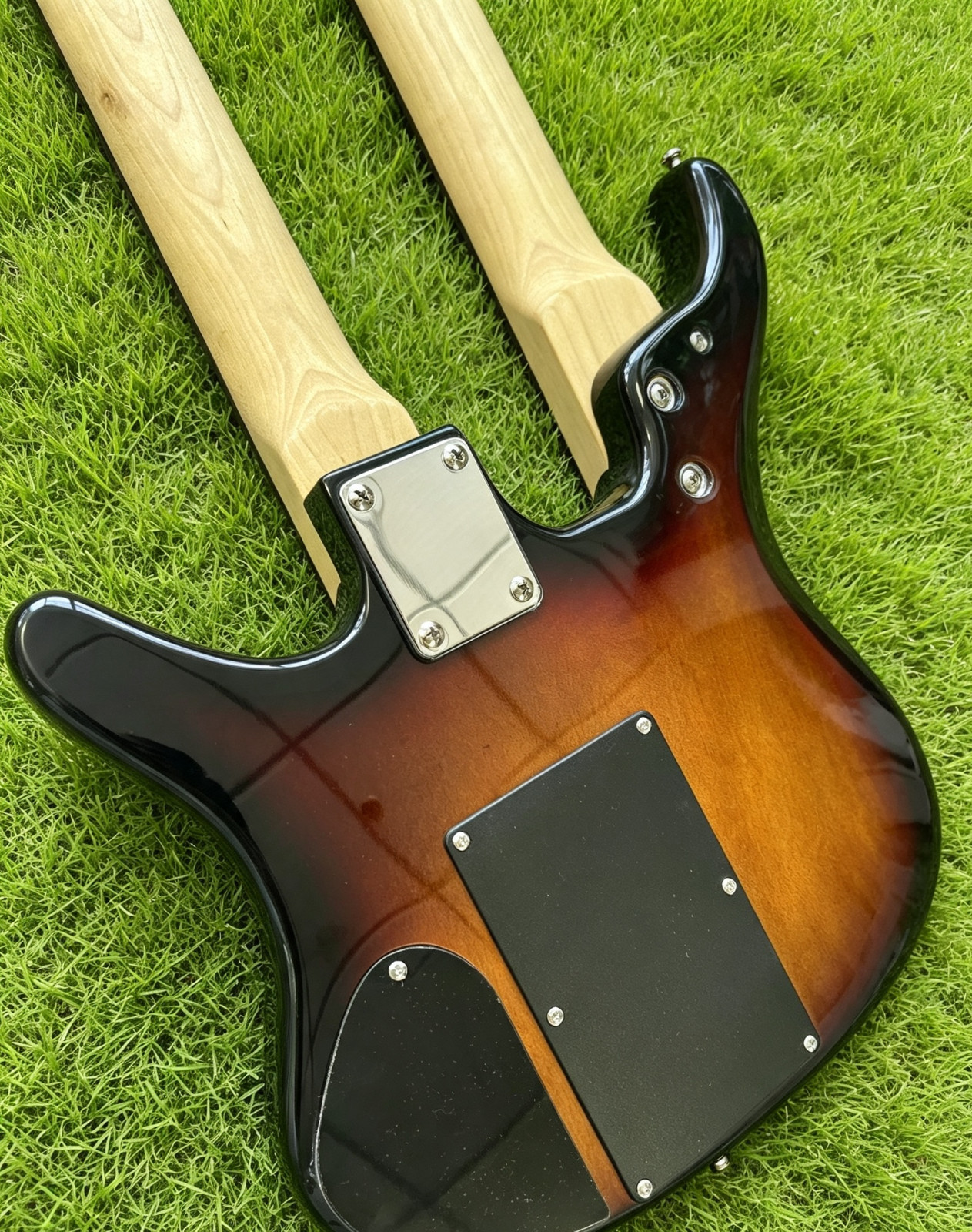 US Warehouse Sunburst Double Neck Guitar Bass Combo 6+4 Strings Solid Body