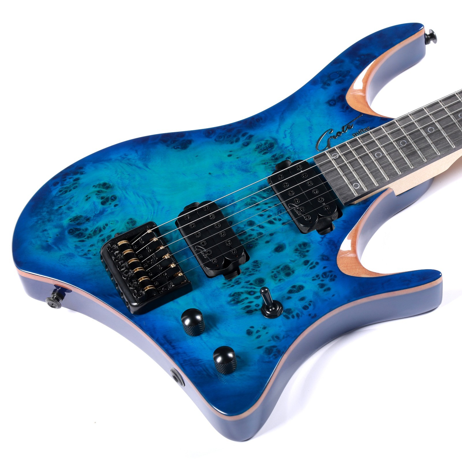 6-String Grote Headless Electric Guitar, Solid Body (Blue)